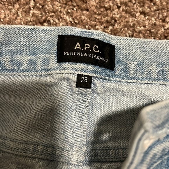 APC unisex Petit New Standard Selvedge Skinny Jeans Size 28 Light Blue - Picture 3 of 5